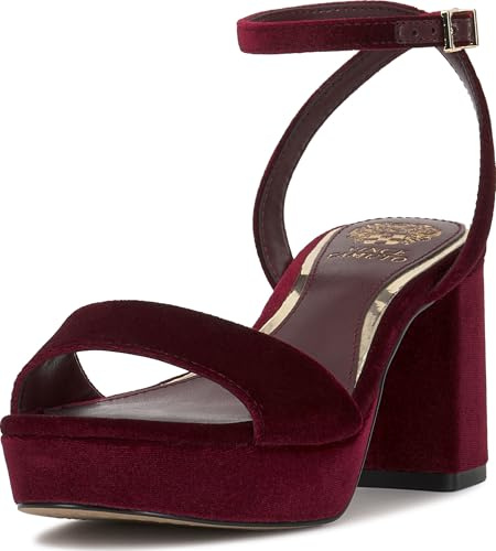 Vince Camuto Pendreya Platform Sandal, Petit Sirah Velvet, 7.5