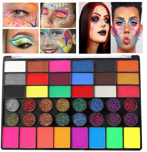 Gesichts-Make-up | Gesichts-Make-up in 42 Farben | Wasserfarbe für empfindliche Haut, Kinderpartys, Halloween und Theater