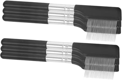 FRCOLOR 6 Stück Teiliges Wimpernkamm aus Metall mit Feinen Zähnen Präziser Wimpern und Brauenstyling Kamm Langlebig und Handlich für Wimperntrennung und Mascara Entfernung