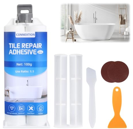 Set di riparazione per ceramica, lavabo, set di riparazione per smalti da bagno bianco, set di riparazione per piastrelle, massa di riparazione per piastrelle di porcellana, per crepe, scheggiature e