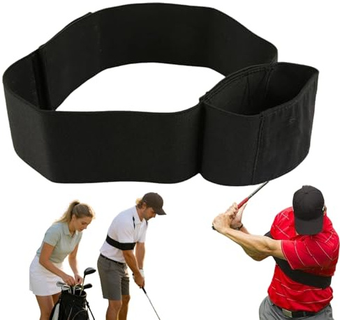 TRS Slider Golf Training Aid - Adjustable Golf Swing Correcting Arm Band for Connection & Stability - Premium Nylon Elastic Swing Trainer for Beginners, Men & Women