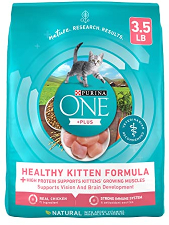 Purina ONE High Protein, Natural Dry Kitten Food, +Plus Healthy Kitten Formula - 3.5 lb. Bag