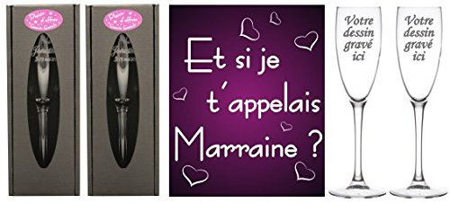 Flute Gravée - Et si je t'appelais Marraine/Parrain - Baptême & Communion
