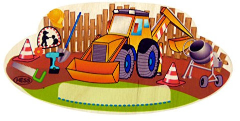 Hess Holzspielzeug 15445 Türschild Baustelle,Mehrfarbig