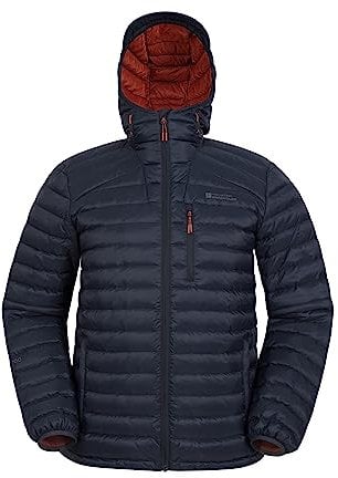 Mountain Warehouse Henry II Mens Down Padded Jacket - Water Resistant Puffer Coat, Insulated Winter Wear - Clothing for Outdoor & Travel Navy XS