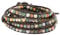 Emibele Lederarmband, Achat Perlen Wrap Armband mit Edelstahlschnalle, Handgefertigtes Handgelenk Gewebte Gewinde Accessory für Damen Frauen & Mädchen - Grün