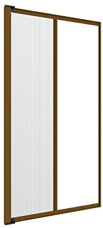 Zanzanet Zanzariera laterale orizzontale su misura porta finestra scorrevole avvolgibile rullo a molla frizione cassonetto 50mm antivento personalizzabile colori e reti Made in Italy Bronzo Verniciato