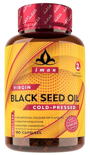 High Strength Black Seed Oil (180 Capsules) - 6X% TQ, Omega 3 6 & 9, Cold-Pressed - 6 Months Supply - Non-GMO, Natural, 100% Virgin - Est.1995