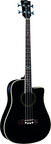 Eko Guitars - NXT BASS B100CE SEE THROUGH Schwarz, akustische Form Dreadnought CW, glänzende Oberfläche, Maßstab 812 mm, Farbe Schwarz