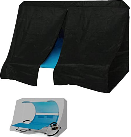 MRWiZMS Gartenliege Abdeckung, 420D Schutzhülle für Doppel Sonnenliege, Schutzhaube Schaukelliege doppelliege Garten Abdeckplane sonneninsel Outdoor Wasserdicht Winddicht 155W x 200D x 190H cm