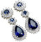 Ohrringe Zirkonia, Damen Ohrringe Modeschmuck Heiligenschein Blau mit Andere Form Zirkonia Weiß Vergoldet 41mm