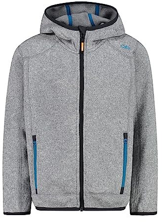 CMP - Kinder-Knit-Tech-Jacke mit fester Kapuze, Zement-Riff, 110