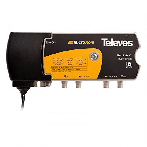 Amplificador MICROKOM canal de retorno + terrestre T4 5-85Mhz G30/35dBTELEVES 534432