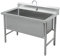 LBONG Lavello del Ristorante commerciale Lavandino Da Cucina Acciaio Inox Lavandino da Esterno di Utilità Lavamani industriale per la casa,Lavanderia,Giardino(80X60X80cm/31.4X23.6X31.4in)