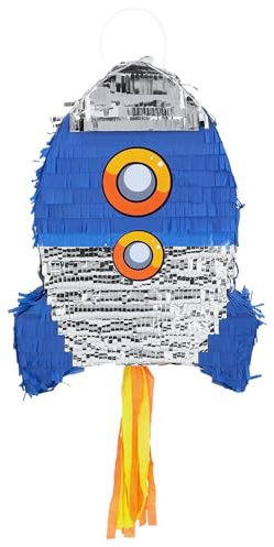 Boland 50514 - Pinata Rakete, 56 x 23 cx 18 cm, Hängedeko, Dekoration für Geburtstag, Mottoparty und Karneval