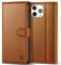 Kuafcase Compatible for iPhone 15 Pro Case with 4 Card Slots Magnetic Closure Kickstand Shockproof Protective Phone Case Compatible for iPhone 15 Pro - Brown