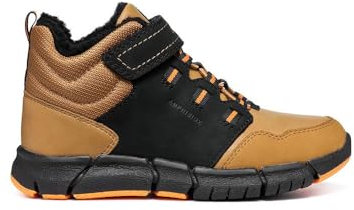 Geox J Flexyper Boy B Abx Ankle Boot, Black/DK Yellow, 33 EU