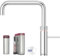 Quooker Wasserhahn Fusion Square verchromt glänzend & PRO3 Reservoire für kochendes Wasser Heißwasser & Cube für gekühltes sprudelndes Wasser Sprudelwasser mit BieTal® Keramiktasse 355 ml