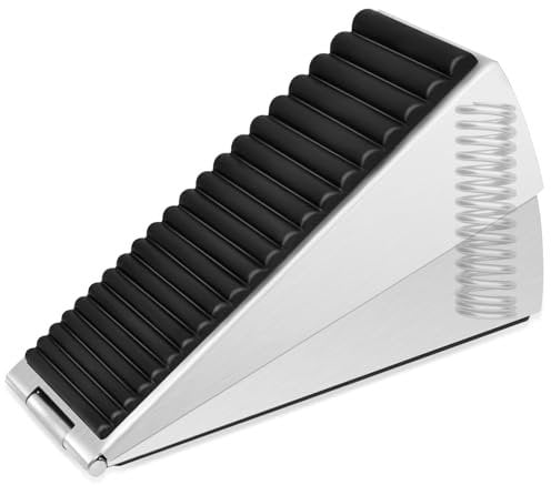KOLAKO Door Stopper, Heavy Duty Door Stop Wedge Extra Large Indoors Outdoors Rubber Doorstops Wall Protector Stainless Steel Door Holder for Floor, 3 Inch