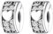 Erizteya Silver Heart Pavé Clip Stopper Charms 2pcs für Frauen Armbänder Halsketten mit 5A Cubic Zirconia 925 Sterling Silber Anhänger Perlen Schmuck Geschenk für Mädchen