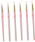 BIUDECO 6pcs Rose Gold Nail Line Pens Nail Art Drawing Pens Manicure Kit Brush for