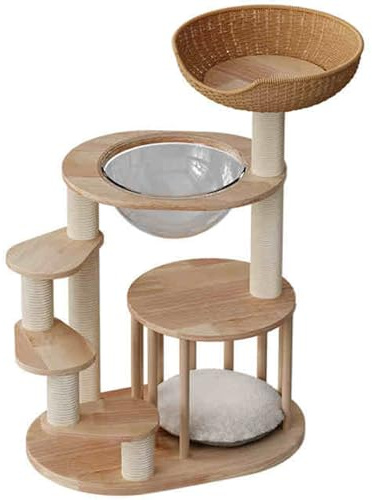 EKDJSN Albero per Gatti, Design a Scala a Chiocciola Verticale, Design del Letto for Gatti Ispessito e Allargato, con Tappetino Bifacciale for Quattro Stagioni