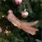 Lecreatekit Weihnachtsbaumschmuck, Vogel, Rotkehlchen, niedliche farbige Federn, Simulationsvogel (rosa)