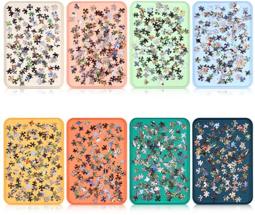LOYIM 8 Pcs 12'' x 8.7'' Extra Large Puzzle Sorting Trays Stackable Puzzle Trays for Sorting Piece Sorter Jigsaw Storage Accessory for Sorting 2000/3000/5000/6000 Pieces