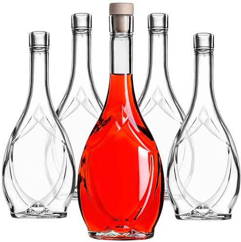 KADAX Bottiglie vuote di vetro 500 ml, 50 pezzi, bottiglie di liquore con tappo, bottiglie per riempire liquori, vino e grappa, bottiglie decorative, bottiglie di vino in vetro