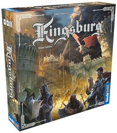 Kingsburg (3. Edition), ELZNIR GAMES, strategisches Brettspiel, Dice-Placement & Ressourcenmanagement, 2-5 Spieler, ab 10 Jahren, 90 Min, mittelalterliche Stadtentwicklung, inklusive Erweiterungen