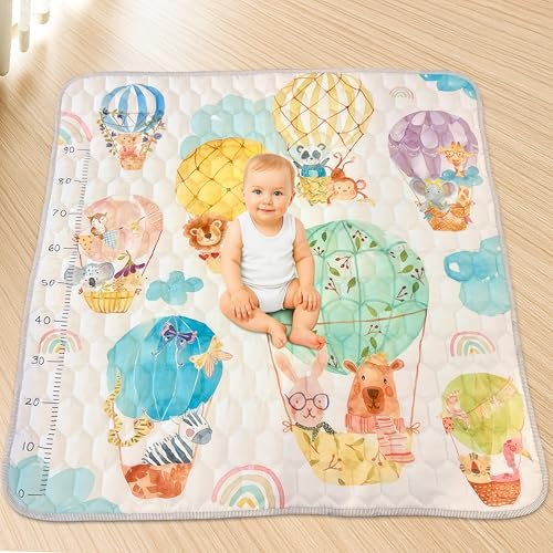 Alfombra bebé acolchada plegable 127x127cm, Colchoneta bebé suelo antideslizante, Tapete actividades y juegos, Alfombra infantil lavable para gateo y primeros pasos.