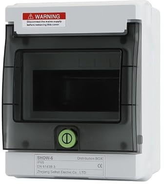 Offgridtec Verteilerkasten 6 TE & DIN-Schiene, IP66 wasserstrahlgeschützt | UV-beständig, staubdicht, abschließbar, temperaturbeständig bis 650 °C, Innen/Außen, Industrie & E-Ladeinfrastruktur