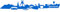 Samunshi® Autoaufkleber Bochum Aufkleber Skyline 15 x 2,4cm azurblau