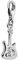 Quiges Charm Anhänger Musik Instrument Bassgitarre mit Herz Zirkonia 925 Silber mit Karabinerverschluss für Bettelarmband