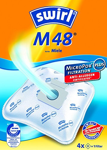 Swirl M 48 MicroPor original - Sparangebot: 4 Premium Microvlies Staubsaugerbeutel