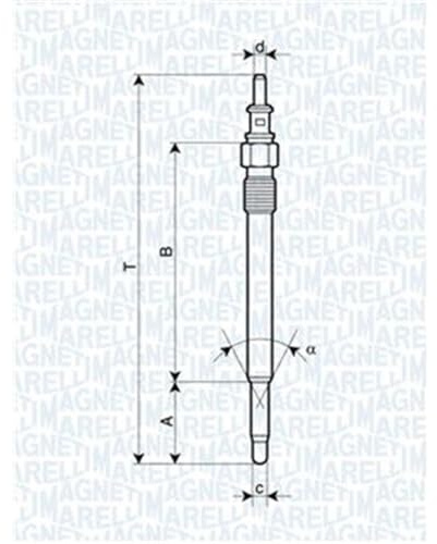 MAGNETI MARELLI Diesel Glühkerze 11,5V Schlüsselweite: 10mm Gewindemaß:M10X1 Glühkerzenausführung:Metall-Glühkerze Kompatibel mit MERCEDES-BENZ E-Klasse Limousine W211 C-Klasse Limousine W203