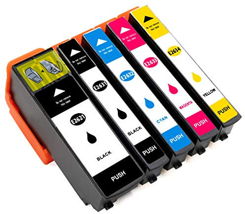 ESMOnline 5 kompatible XL Druckerpatronen (5 Farben) als Ersatz für Epson 26 26XL (T2601/T261x und T2621/T263x) zu Epson Expression Premium XP 820 810 800 720 710 700 625 620 615 610 605 600 520 510