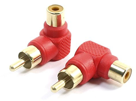 2 RCA maschio/femmina, 90° con adattatore Audio e Video