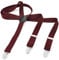 Herren Damen Long Hosenträger Y Form Style 3er Clips elastisch Schmal Unifarbe und Bunt mit verschiedenen Motiv, Rot (Weinrot),Gr. One Size