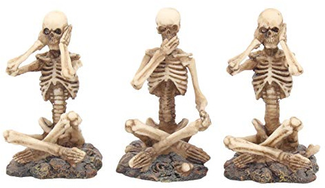 Nemesis Now AL50292 See No, Hear No, Speak No Skeletons Figurine , Ivory