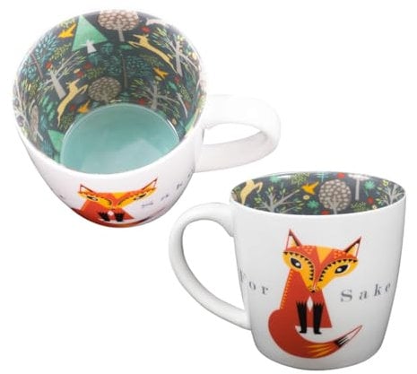 Two Up Two Down Mug ~ Ceramic Tea/Coffee ~ Inside Out Mug - for 'Fox' Sake
