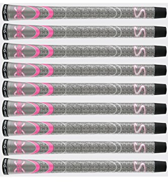 Super Stroke Unisex Adult Cross Comfort Golf Iron Grip - Grey/Pink, One Size