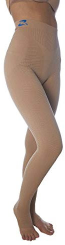 CzSalus Lange Strumpfhose, schlank machende Kompressions-Leggings (18-21 mmHg) Unterstützung Lipödem-Lymphödem (Nude, XLs)