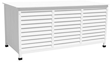 Leco 33900100 Kissenbox Vintage, 330 L, Weiß, Breite 130 cm, Tiefe 64 cm, Höhe 60 cm