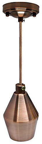 E27 Pendelleuchte Sockelleuchte Abdeckung Vintage Hängend Modern Deckenrosette Lampenhalter Fitting Kit Lighting Flex, Kupfer, kupfer, Cone Holder, E27
