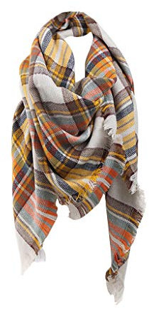 Bakicey Damen Schal XXL Warm Weich Strickschal Karo Winterschal Herbstschal Wolleschal Frauen Deckenschal Halstuch Scarf Poncho Cape, Ze, 3XL