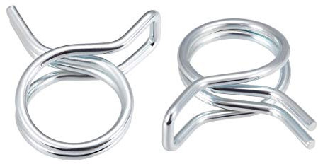 uxcell Double Wire Spring Hose Clamp 13mm Inner Dia Fit 13.5-14.5mm OD Hose Fuel Line Silicone Tube Spring Clips Zinc Plated 10Pcs