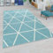 Paco Home Wohnzimmer Teppich Moderne Pastell Farben Skandinavischer Stil Rauten Muster, Grösse:70x140 cm, Farbe:Blau