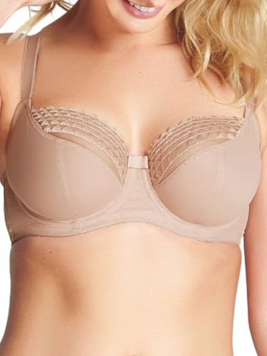Cleo by Panache Women's Asher Underwire Balconette Bra, Sheer, Latte, 32DD