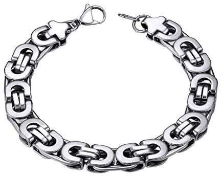 ChainsHouse 10mm breit herren armreif edelsthal königskette armband Motorrad Armband mit Geschenkebox